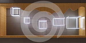 Cube shape Led ceiling lighting shop window