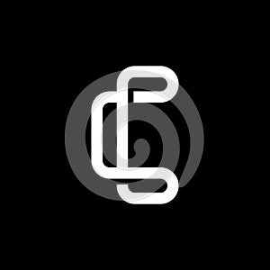 Modern letter C with overlapping line logo design