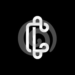 Modern letter C with overlapping line logo design