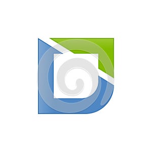 Modern Letter D Initial Cut Graphic Design