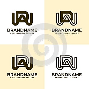 Modern Letter DW Monogram Logo Set, suitable for business with DW or WD initials