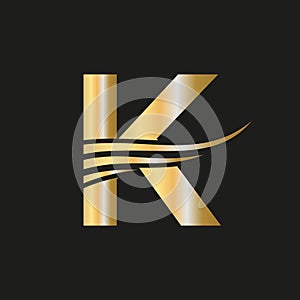 Modern Letter K, K Logo Monogram Logotype Vector Template Combined with Luxury, Fashion Business and Company Identity