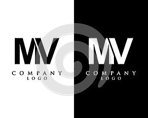 Modern letter MV, VM logo design vector, with white and black color that can be used for any creative business