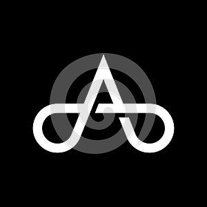 Modern letter A with overlapping line logo design
