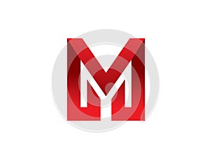 Letter Red M Logo Template Design