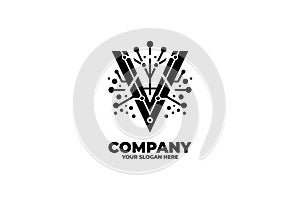 Modern Letter V Monogram Logo