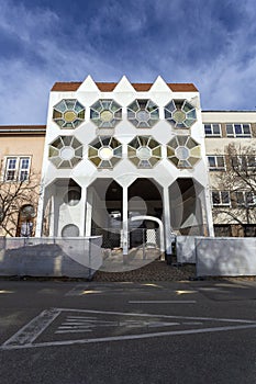 Modern library building in Kecskemet