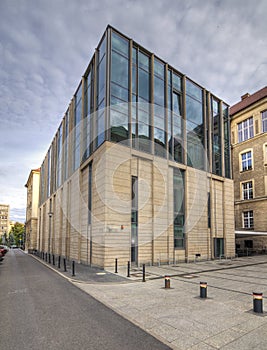 Modern library building. University of Adam Mickiewicz in Poznan