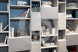 Modern library cabinet with open shelves