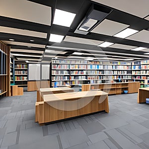 A modern library with flexible spaces that cater to various learning styles and information needs1