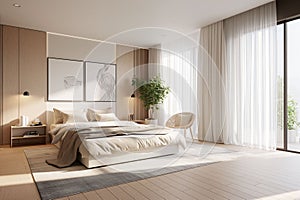 Modern light bedroom interior