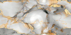 Modern light marble with gold fissures photo