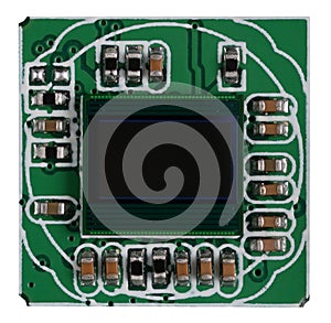 Modern light-sensitive chip for use in cameras and drones isolated