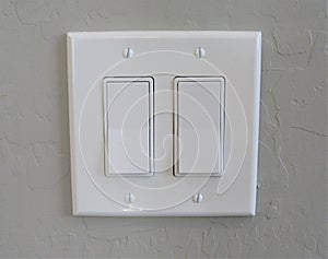 Modern light switches on a wall