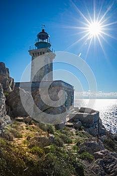 Modern lighthouse at the most southern point of greek mainland