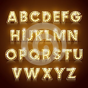Modern lighting alphabet set photo