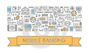 Modern line concept for mobile banking