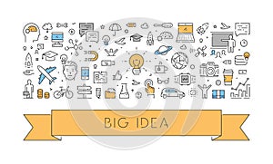 Modern line web banner for big idea