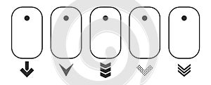 Modern linear pictogram of scroll down on the computer mouse. Concept line icon scroll down.