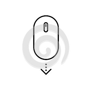 Modern linear pictogram of scroll down