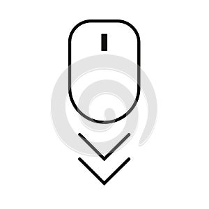 Modern linear pictogram of scroll down