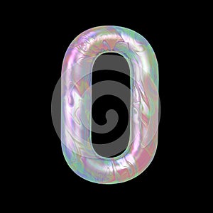 Modern Liquid Marble Holographic 3D illustration Letter Symbol Exclamation Mark