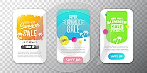 Modern liquid mobile sale banners set . Hot Sale banner design template , Super sale special offer web horizontal