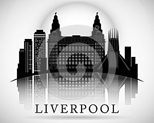 Modern Liverpool City Skyline Design. England