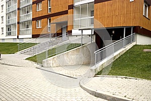 The modern living house, parking entrance