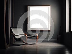 Modern living room interior with mockup poster frame. Template. Stylish home decor.