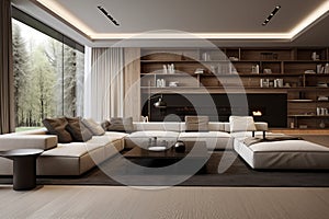 Modern Living Room With Large Sectional Couch