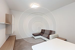 Modern living-room in new apartament with furniture