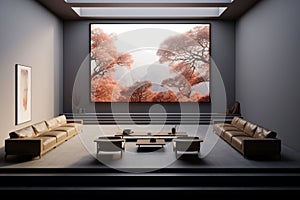 Modern living sleek TV gracing a contemporary living room space