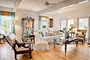 Modern livingroom with antiques