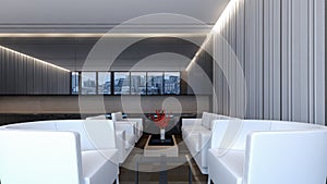 Modern lobby lounge / 3D rendering