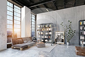 Modern loft lving room.