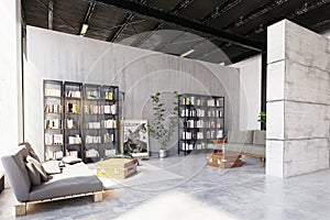 Modern loft lving room.