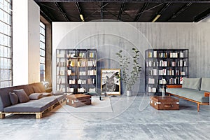 Modern loft lving room.