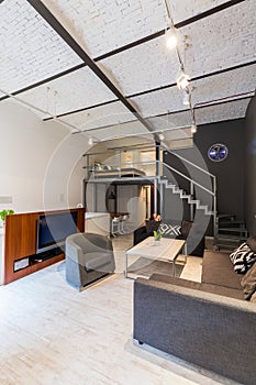 Modern loft with mezzanine idea