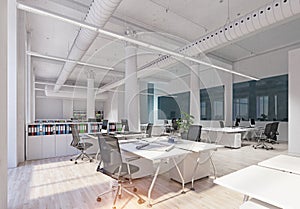 Modern loft office interior.