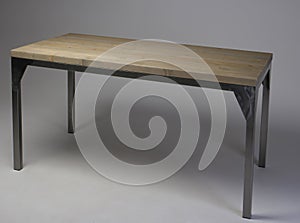 Modern loft wooden table studio shot
