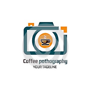 modern logo camera and coffee photography