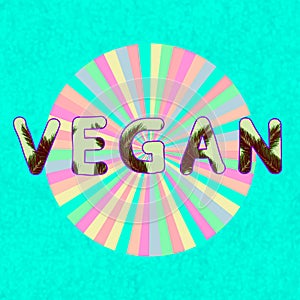 Modern logo design collage art. Design for vegans.