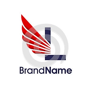 Modern Logo Design Initial L Red Wing