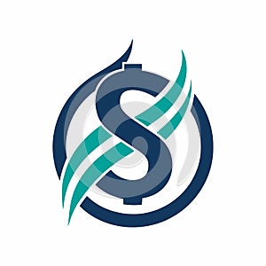 A modern logo featuring the letter S in blue and green colors on a stylized design, A sleek and modern logo featuring a stylized