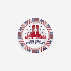 Patriot day usa, we will never forget vector logo