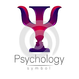 Modern logo of Psychology. Psi. Creative style. Logotype in vector.