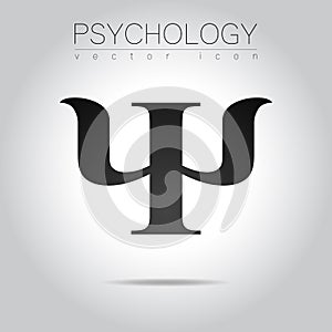 Modern logo of Psychology. Psi. Creative style. Logotype in vector. Design concept.