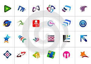 Twenty four modern shiny logos photo