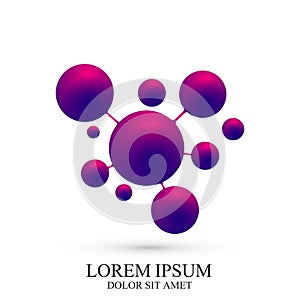 Modern Logotype icon dna and molecule. Vector template Logo for medicine, science, technology , chemistry, biotechnology